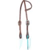 Martin Saddlery Antique Dots & Turquoise Ties One Ear Headstall -Weaver Leather Store antique dots 1ear headstall chocolate hf19atd martin saddlery 07505.1560987045