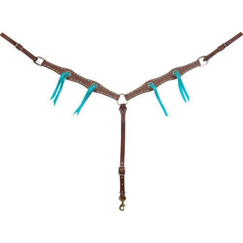 Martin Saddlery Antique Dots & Turquoise Ties Breast Collar 3 Martin Saddlery Antique Dots & Turquoise Ties Breast Collar