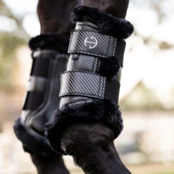 Halter Ego Brushing Boots -Weaver Leather Store brushing boots blk blk lifestyle CARBON TECH BRUSHING halter ego 83704.1682645222