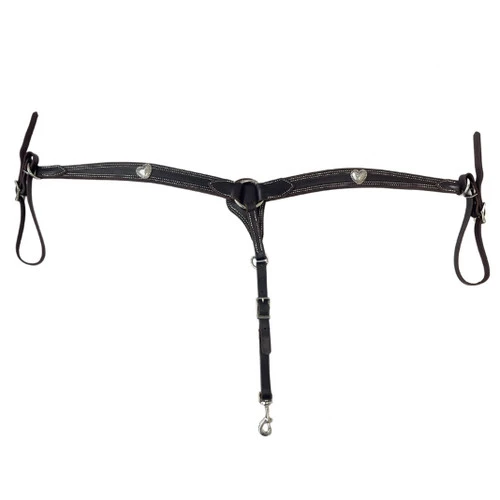 Buckaroo Leather Heart Concho Breast Collar 4 Buckaroo Leather Heart Concho Breast Collar - Image 2