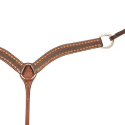 Martin Saddlery Dark Frame Diamond Breast Collar -Weaver Leather Store dark frame diamond BC chestnut closeup BC20023CHST MS 02729.1678411680