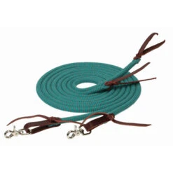Weaver Leather Weaver EcoLuxe Round Split Reins -Weaver Leather Store ecoluxe round split rein turquoise charcoal weaver 51299.1673480103