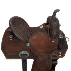 Alamo Saddlery Geo Aztec Barrel Saddle -Weaver Leather Store geo barrel brown detail GEO AZTEC alamo 59946.1650487058