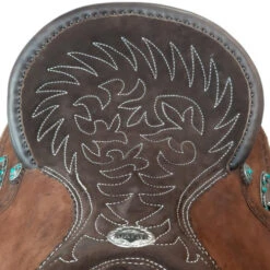 Alamo Saddlery Geo Aztec Barrel Saddle -Weaver Leather Store geo barrel brown seat GEO AZTEC alamo 90026.1650487054