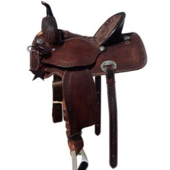 Alamo Saddlery Geo Aztec Barrel Saddle -Weaver Leather Store geo barrel brown side GEO AZT alamo 34867.1650487061