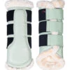 HKM Comfort Premium Fur Protection Boots -Weaver Leather Store protection boots light green front back 13024 5897 HKM 50714.1682373254