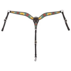 Circle Y Rising Sunflower Breast Collar -Weaver Leather Store rising sunflower breast collar brown multicolor front 1002 23 SC circle y 88765.1613180126