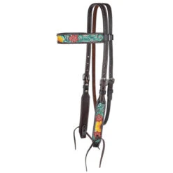 Circle Y Rising Sunflower Brow Headstall -Weaver Leather Store rising sunflower brow hs brown multicolor side 1002 10 SC circle y 81760.1613178596