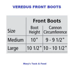 Veredus TRC Vento Front Sport Boots -Weaver Leather Store size chart front boots veredus 98870.1603577114