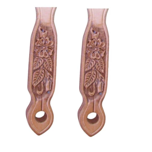 Buckaroo Leather Slobber Straps With Tooling 5 Buckaroo Leather Slobber Straps With Tooling - Image 3