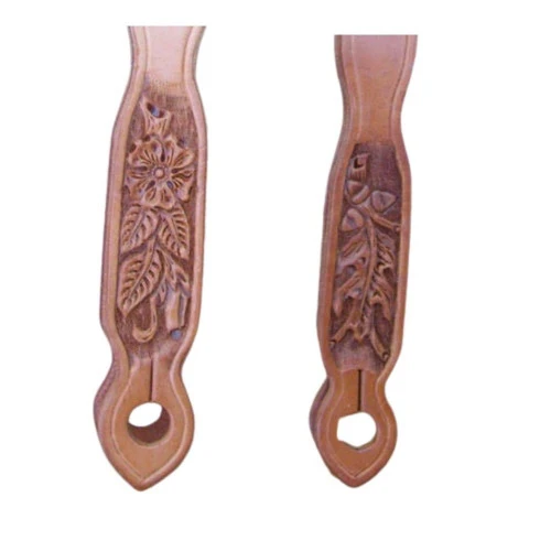 Buckaroo Leather Slobber Straps With Tooling 4 Buckaroo Leather Slobber Straps With Tooling - Image 2