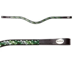 Kavalkade Sparkle Curved Browband -Weaver Leather Store sparkle green curved brow black green hero 202 15 blk green kavalkade 63505.1680800639