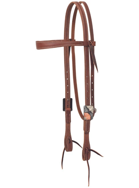 Weaver Leather Weaver Square Flower Slim Brow Headstall 3 Weaver Leather Weaver Square Flower Slim Brow Headstall