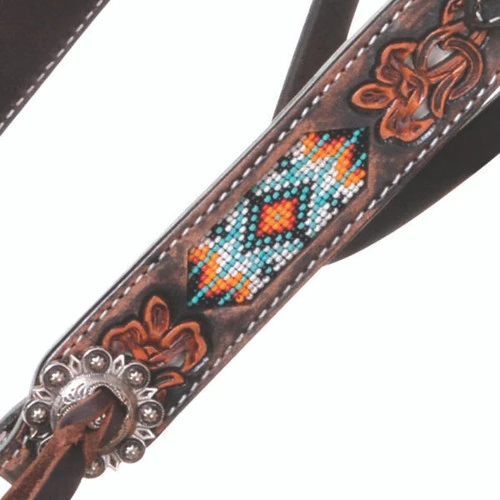 Circle Y Sunset Beaded Filigree Brow Headstall 5 Circle Y Sunset Beaded Filigree Brow Headstall - Image 3
