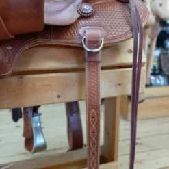 McCall McLite Wade Saddle -Weaver Leather Store tag mclite wade natural round basket flank cinch2 mccall 31394.1580334933