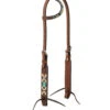 Turquoise Cross Aztec One Ear Headstall -Weaver Leather Store tc aztec 1 ear hs light oil 45007 01 01 weaver 47393.1668131200
