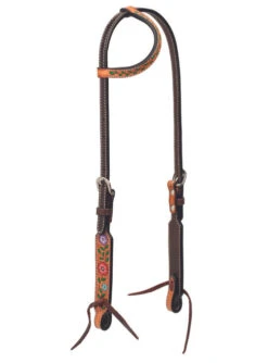 Turquoise Cross Floral Vine One Ear Headstall -Weaver Leather Store tc floral vine 1 ear hs light.oil hero 45006 01 01 weaver 54659.1679166757