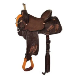 Reinsman Team Camarillo Fine Feathers Barrel Saddle -Weaver Leather Store team camarillo feathers barrel saddle chocolate 4233 340CN 05 reinsman 86189.1574277692