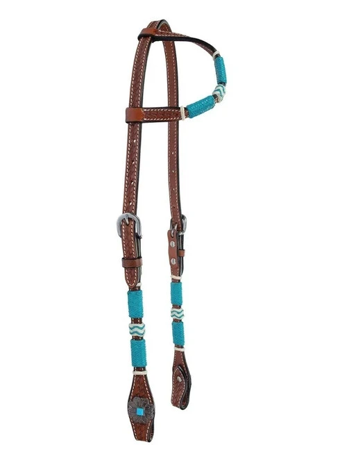 Circle Y Turquoise Round Up One Ear Headstall 5 Circle Y Turquoise Round Up One Ear Headstall - Image 3