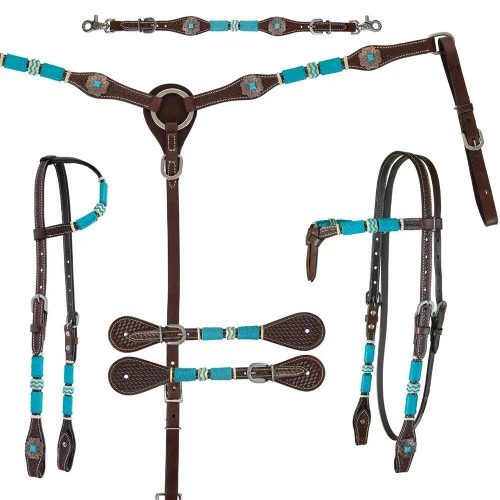 Circle Y Turquoise Round Up One Ear Headstall 3 Circle Y Turquoise Round Up One Ear Headstall