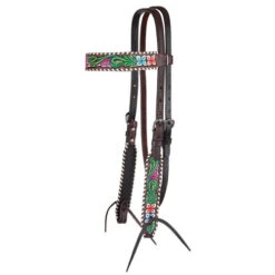 Circle Y Vibrant Garden Brow Headstall 8 Circle Y Vibrant Garden Brow Headstall -Weaver Leather Store vibrant flower brow hs brown multicolor side 1001 10 SC circle y 02398.1613175263